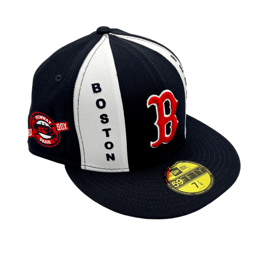 NEW ERA 59FIFTY BOSTON RED SOX HAT ( 7 5/8 ) RED COAT OF ARMS EMBROIDERED