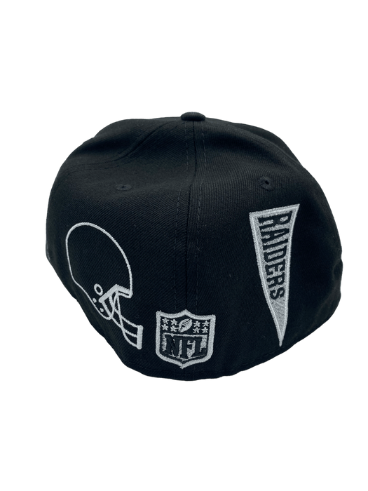 Las Vegas Raiders New Era Custom Black Patches All Over 59FIFTY Fitted ...