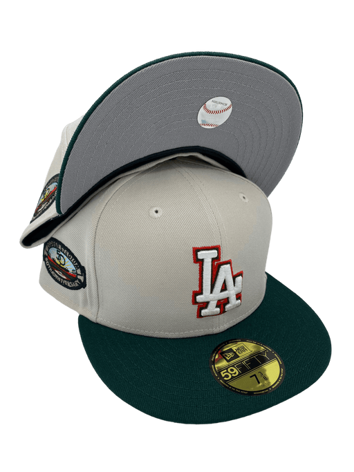 Men's New Era Stone/Red Los Angeles Angels Retro 59FIFTY Fitted Hat