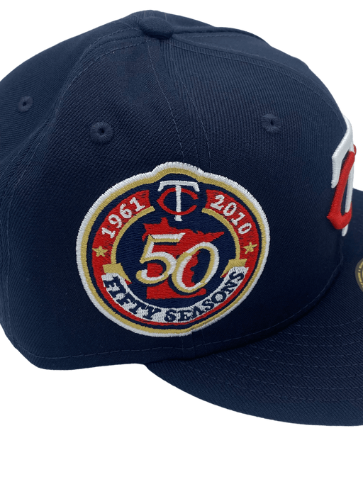 Minnesota Twins LOGO BLOOM SIDE-PATCH Navy-Pink Fitted Hat