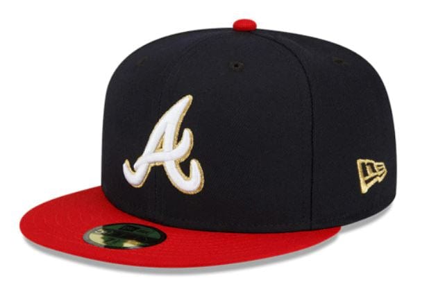 Atlanta Braves 2021 World Series Patch Fitted Hat | New Era Gold Trim ...