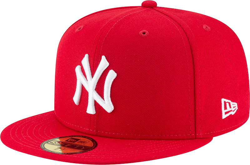 red yankees fitted with patch