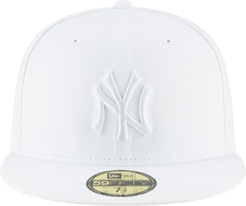 white fitted hats new era