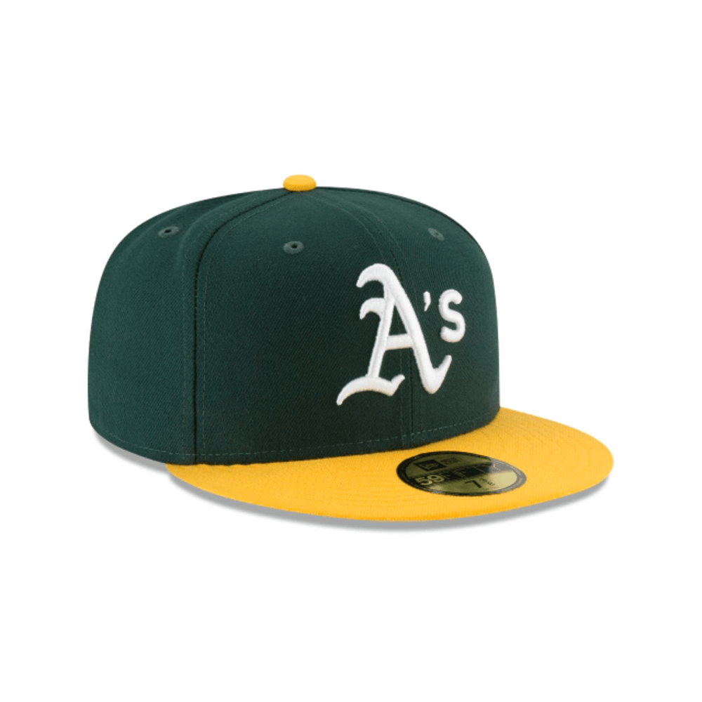 yellow a's fitted hat