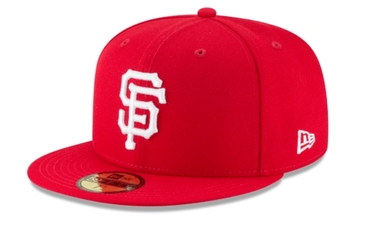 red and black sf giants hat