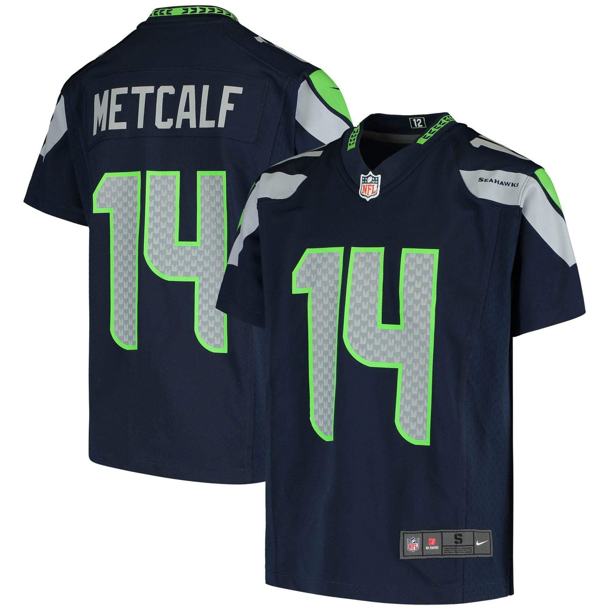 Nike Men's Seattle Seahawks DK Metcalf #14 Navy Game Jersey