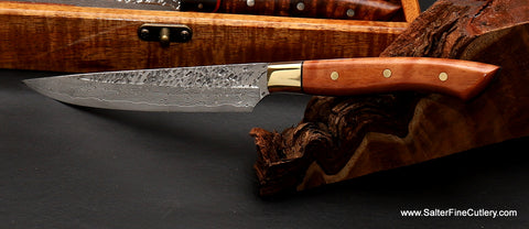 Raptor steak knife with brass bolster from Salter Fine Cutlery