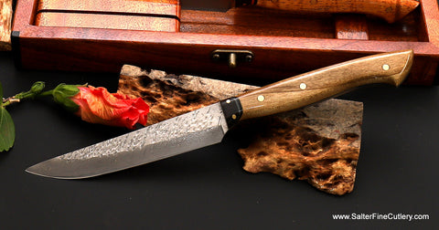 Kizaru Steak Knives, Japanese Serrated Knife Set With Luxury Damascus  Pattern