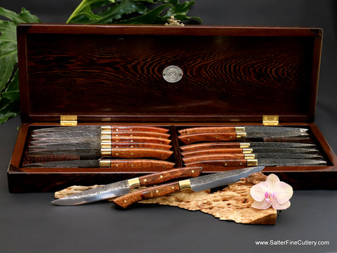 14-piece luxury cutlery set from Salter Fine Cutlery featuring our new 'Dragon' series steak knife blades