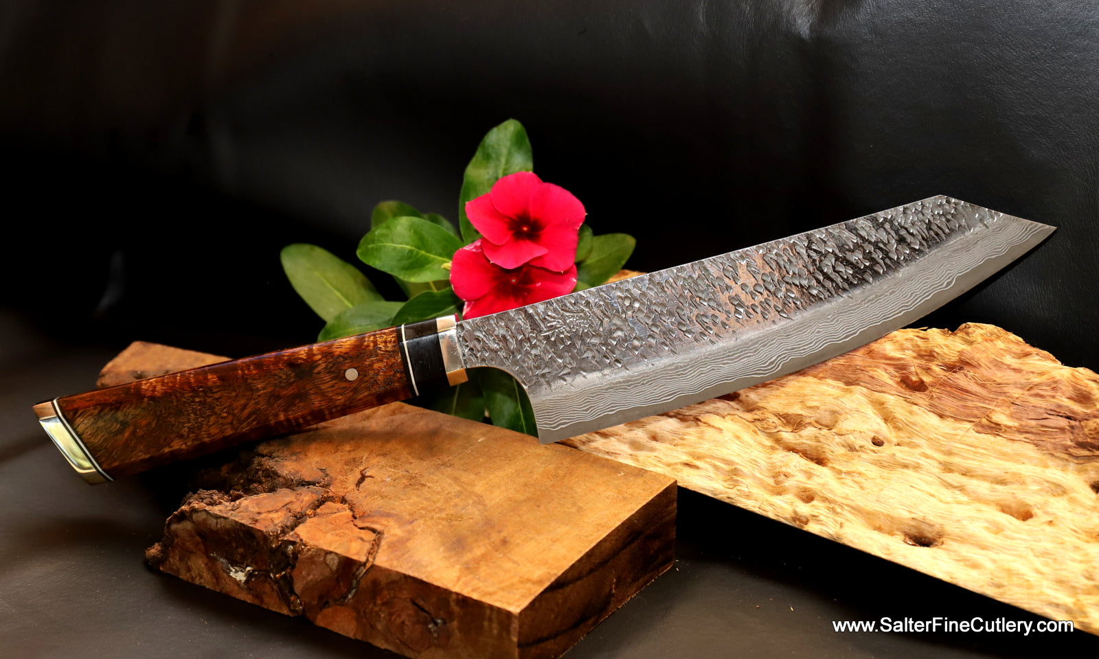 Custom handmade chef and vegetable knife for home or professional chefs from Salter Fine Cutlery