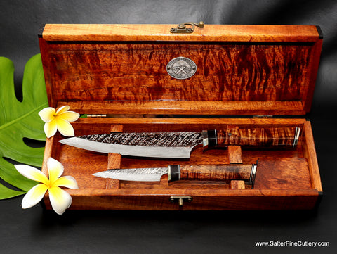 Beautiful to look at amazing high quality to cook with 2-pc chef knife set from Salter Fine Cutlery of Hawaii