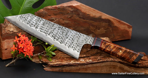 210mm heavy duty honesuki chopping knife from Salter Fine Cutlery luxury handforged chef knives