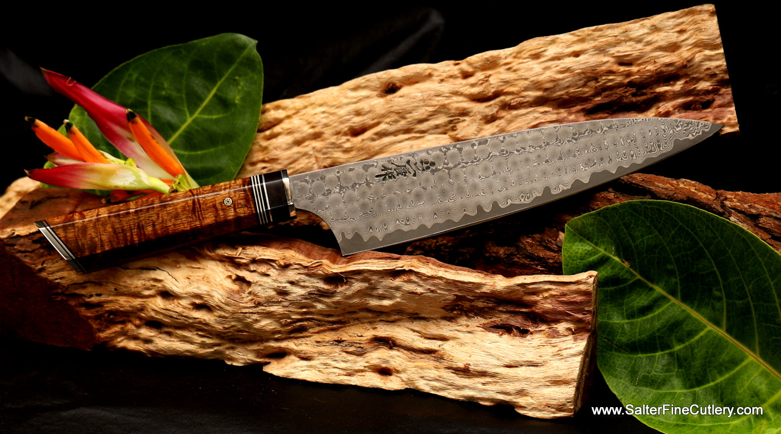 Beautiful handmade chef knife Charybdis design series kitchen knives by Salter Fine Cutlery