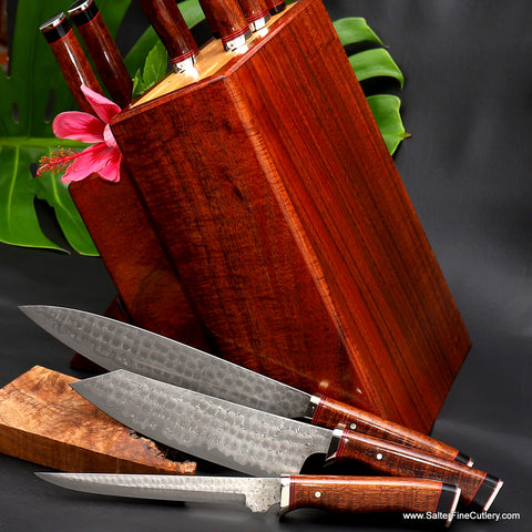 Custom Japanese Chef Knife Sets in Blocks, Stands or Racks