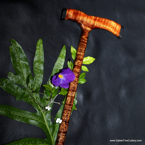 Travel cane for extra support and balance in a lightweight cane from Salter Fine Cutlery of Hawaii