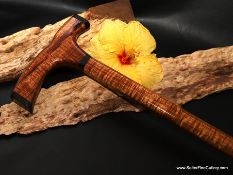 Custom walking sticks and canes made-to-order by Salter Fine Cutlery and woodworking of Hawaii