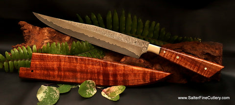 270mm full tang carving knife with saya exclusively available from Salter Fine Cutlery