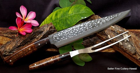 VG10 hammered pattern carving knives and sets from Salter Fine Cutlery