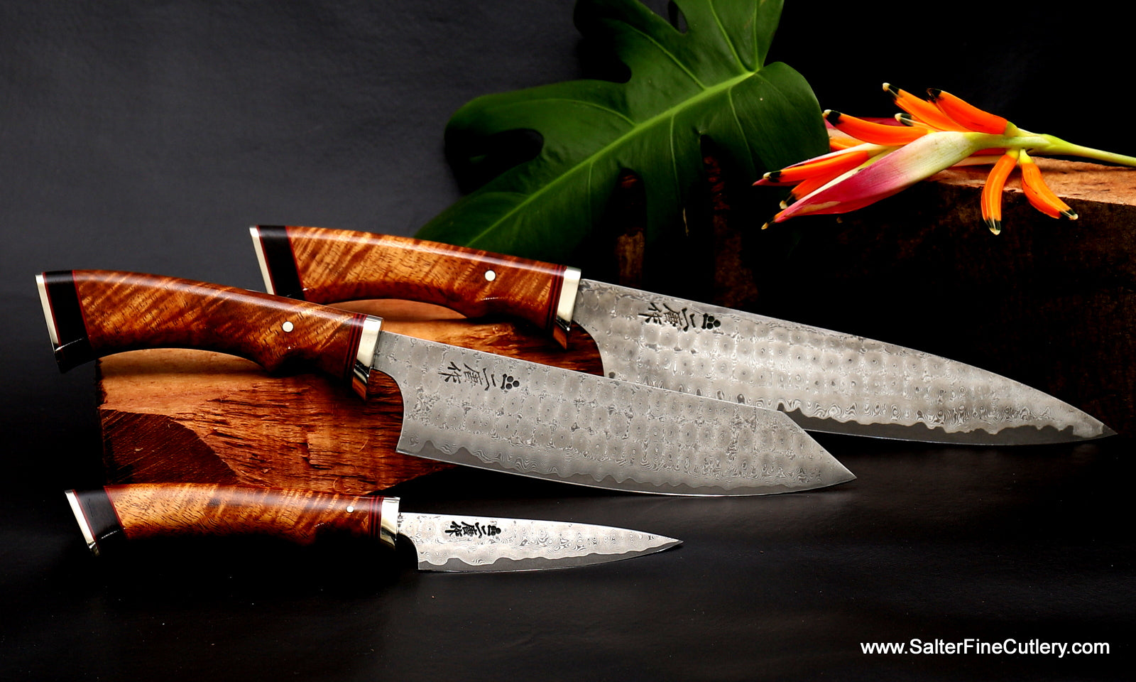 Blade Smith 4 Knife kitchen set with custom Wood Handle