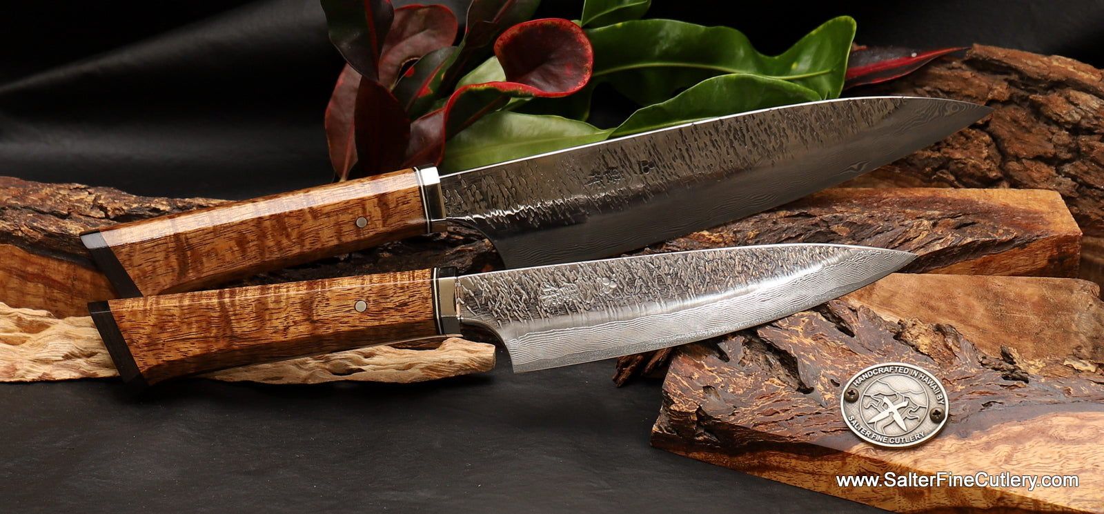 2-pc handmade custom raptor design chef knife set highest quality chef knives from Salter Fine Cutlery