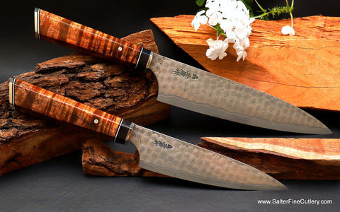 Charybdis design series luxury chef knives with custom handles by Salter Fine Cutlery Hawaii