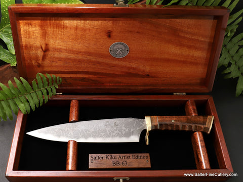 Collectible handmade limited edition display knife Kiku Matsuda and Gregg Salter collaboration from Salter Fine Cutlery
