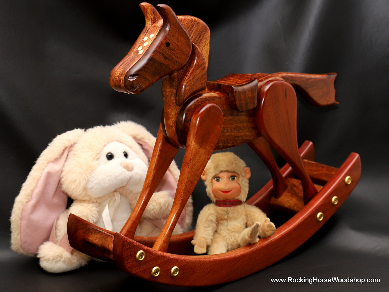 Tabletop handcrafted rocking horse for nursery display by Salter Fine Cutlery