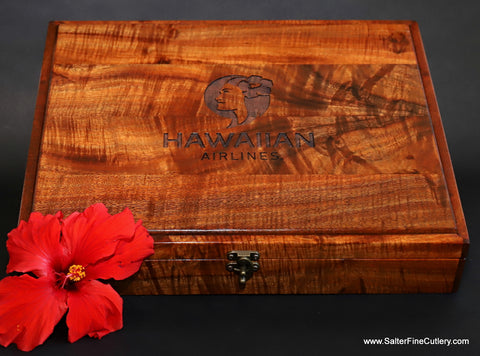 Box engraving by request with your logo or special request from Salter Fine Cutlery