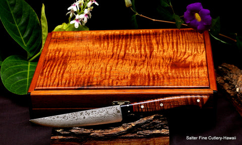 Handcrafted keepsake box by Salter Fine Cutlery to hold one of our 6-piece steak knife sets