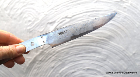 Mirror damascus new modern fusion series steak knives from Salter Fine Cutlery