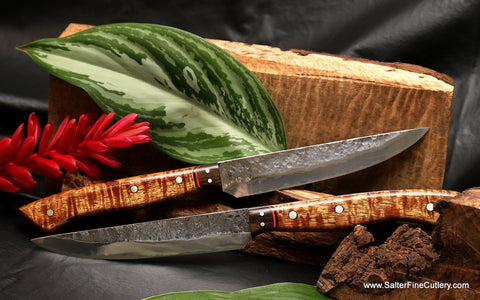 New exclusive Magma-series steak knives with 5-inch blade from Salter Fine Cutlery of Hawaii