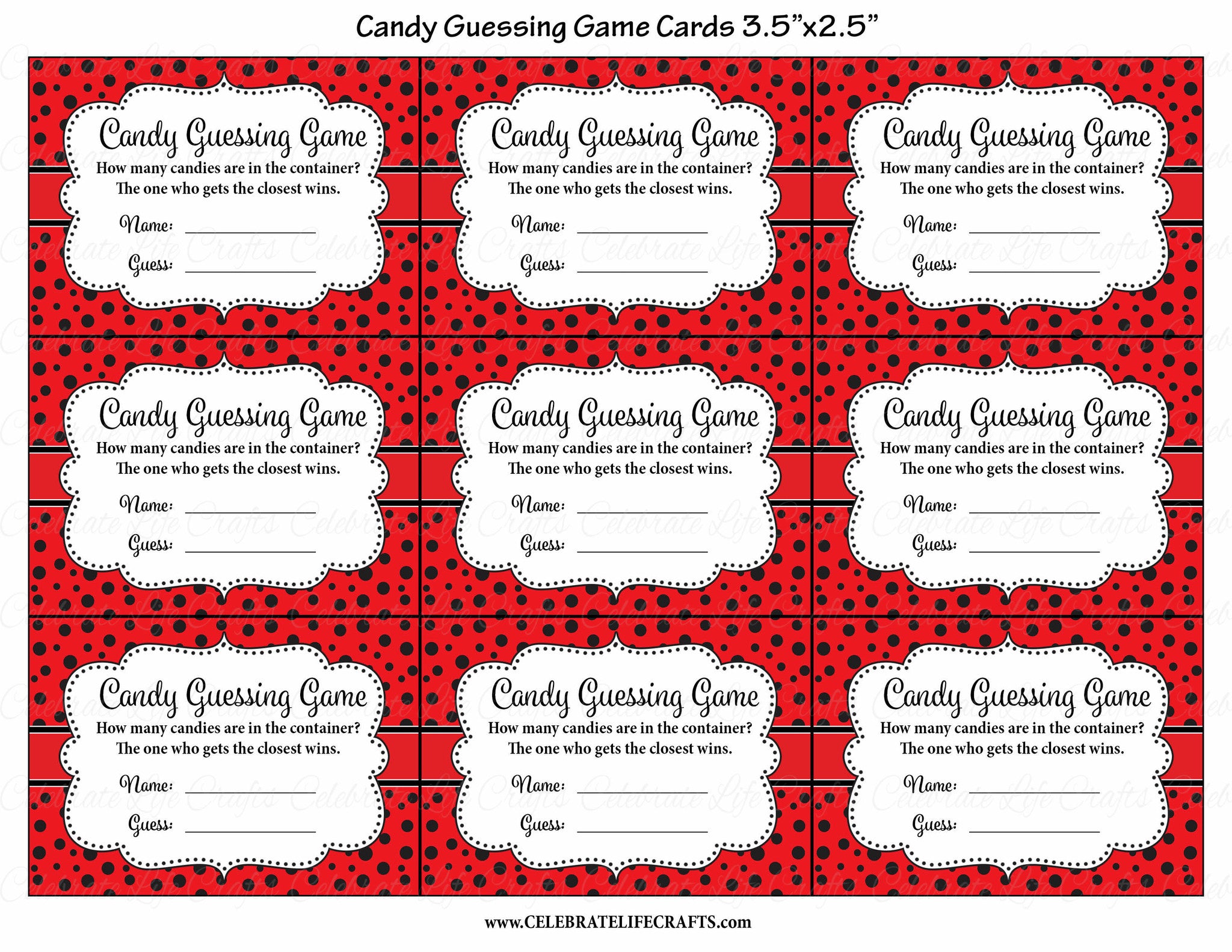 Candy Guessing Game Free Printable Printable Word Searches