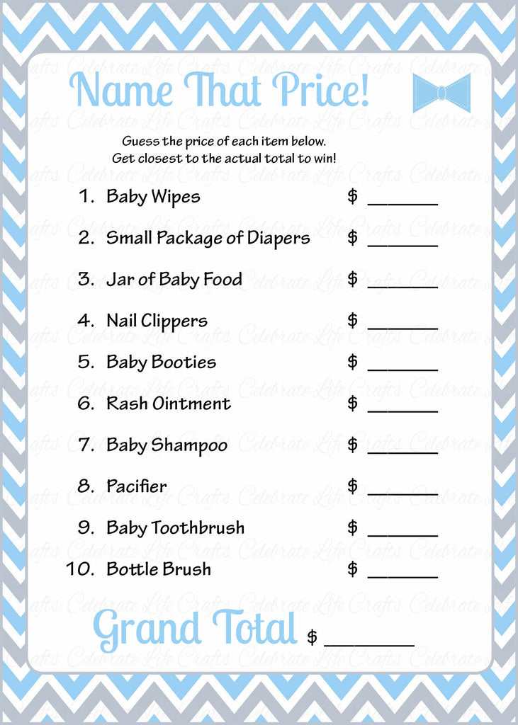 It's a boy, Little Man, Black and Silver, Baby Shower Games