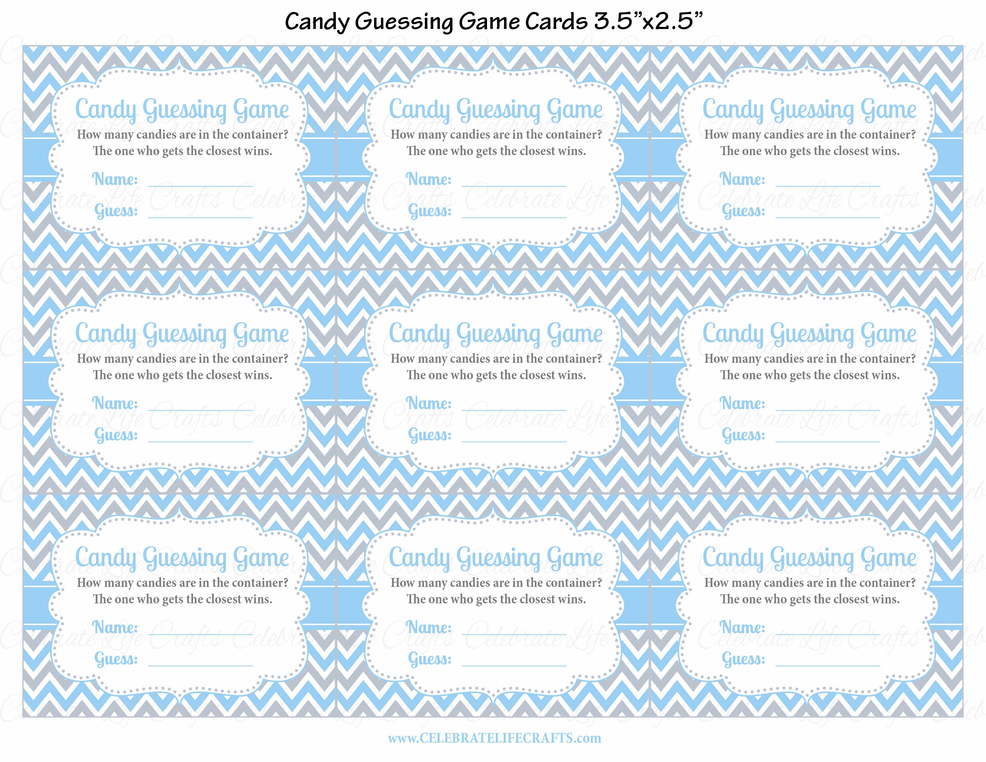 Candy Guess Baby Shower Game - Little Man Baby Shower ...