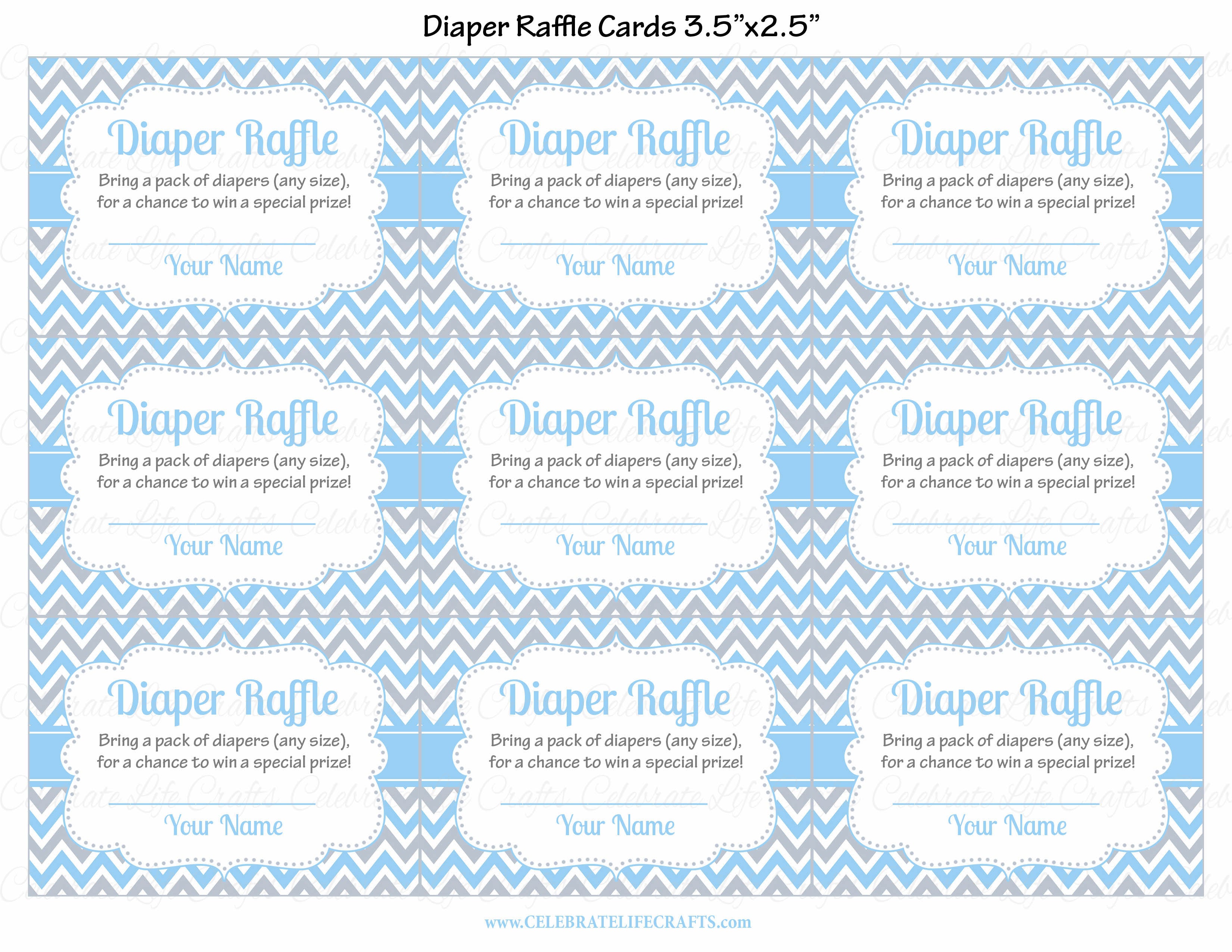 Free Printable Elephant Diaper Raffle Tickets Template Boy