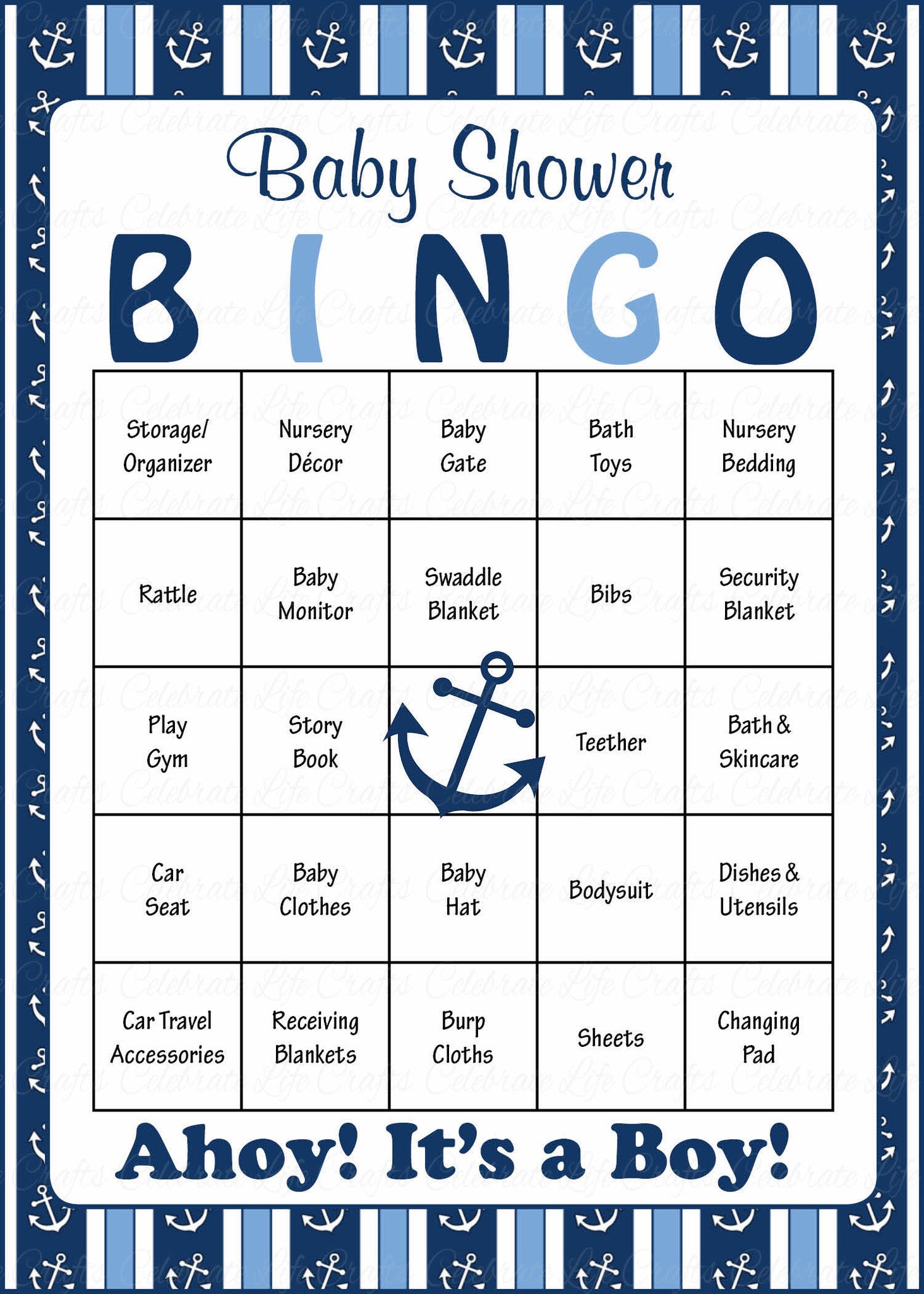 blank baby shower bingo printable