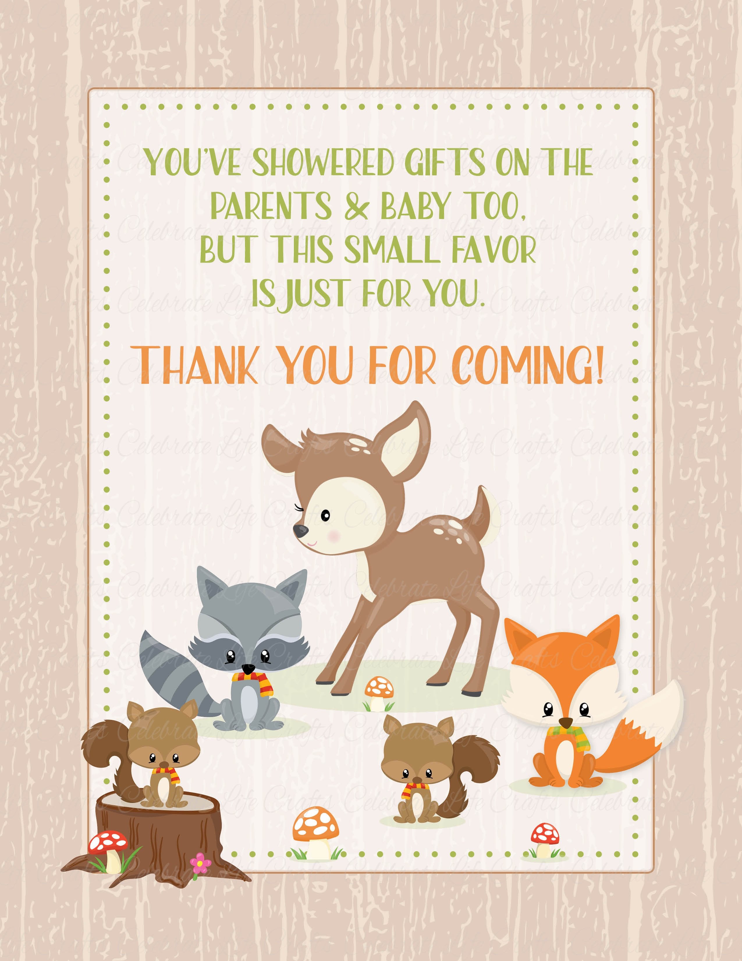 Free Printable Woodland Thank You Tags - Free Templates Printable