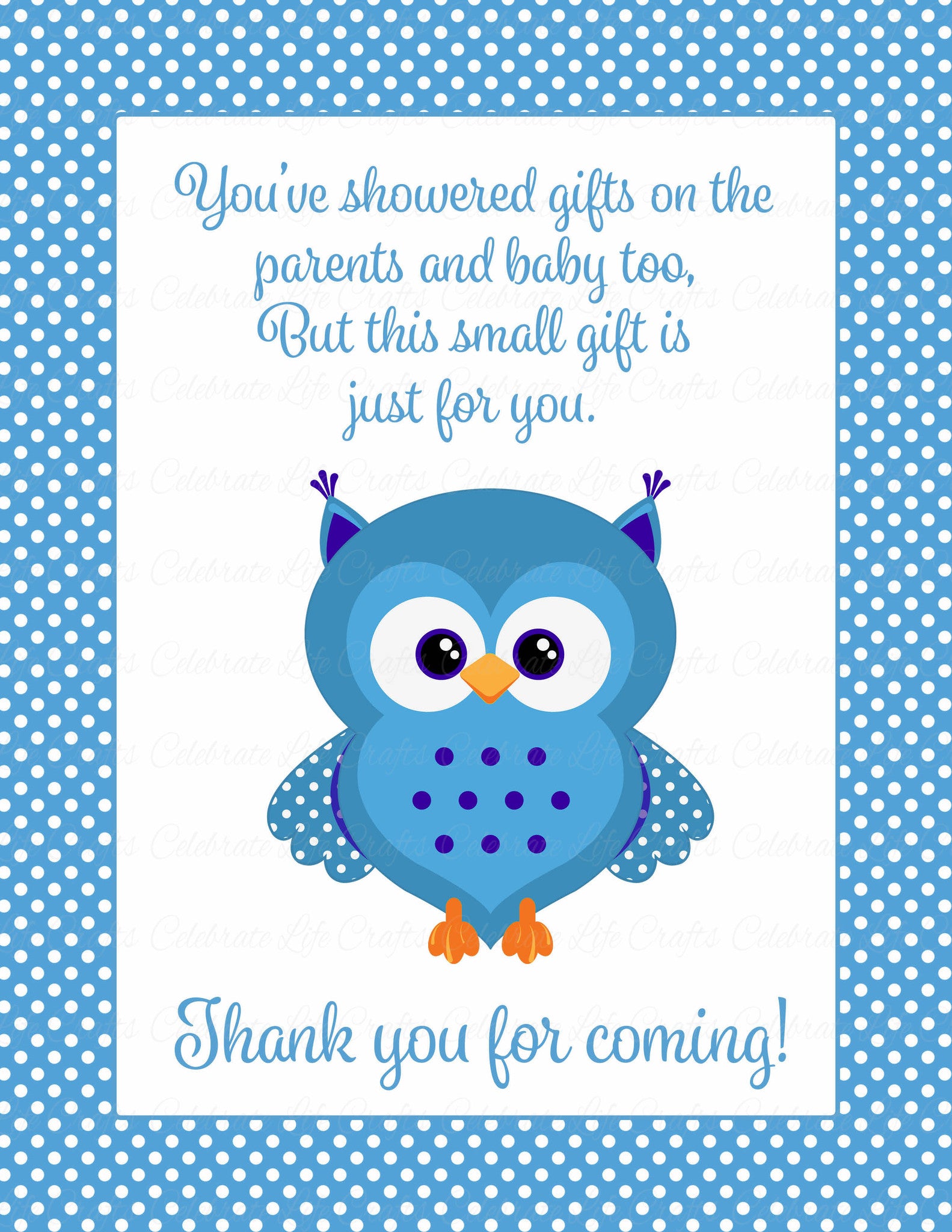 Thank You Favor Sign For Baby Shower Owl Baby Shower Theme