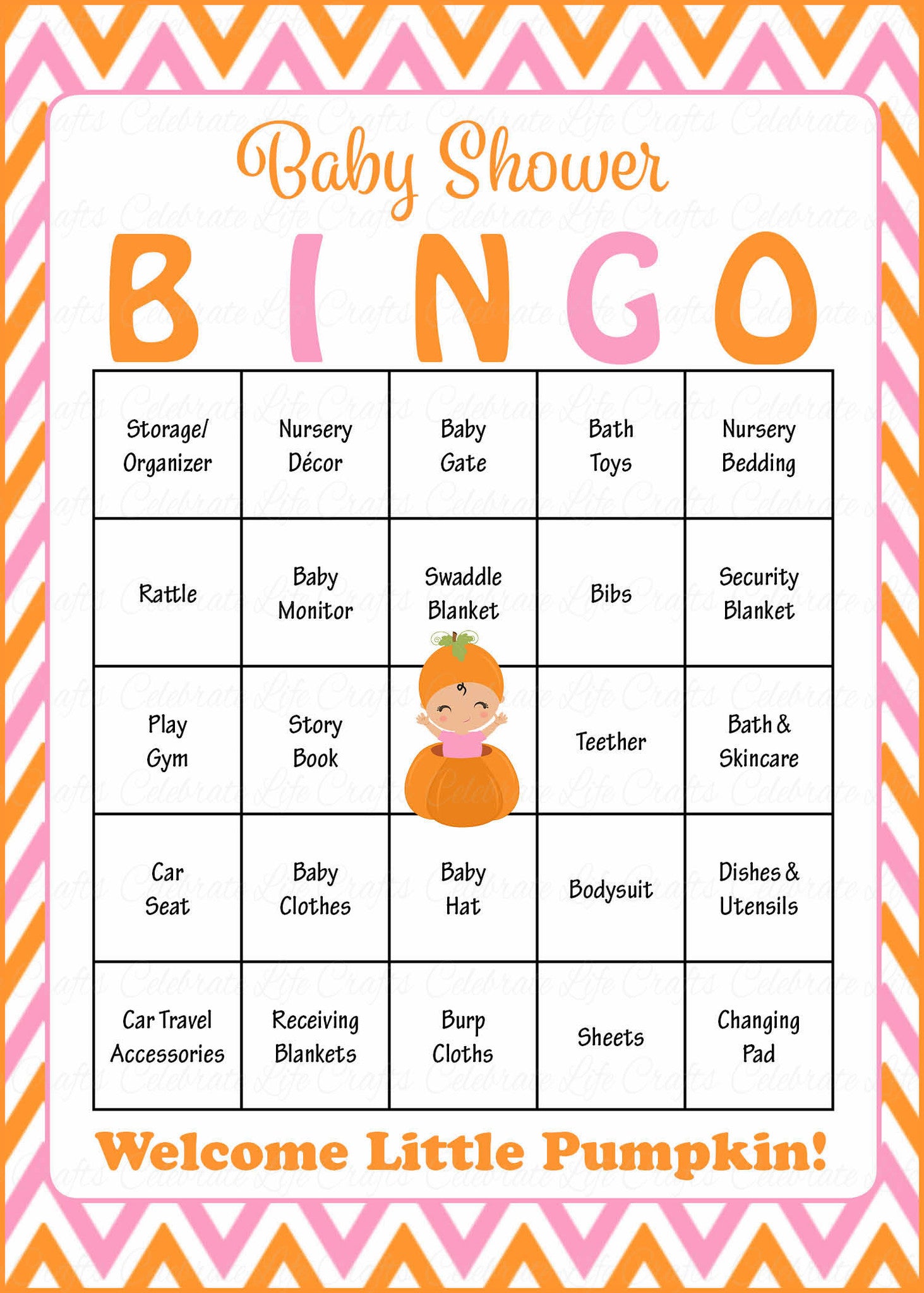 Bingo Baby Shower Game Printable : Free Printable Baby Shower Gift