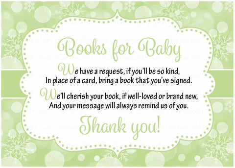 Books For Baby Invitation Inserts For Baby Shower Winter Baby