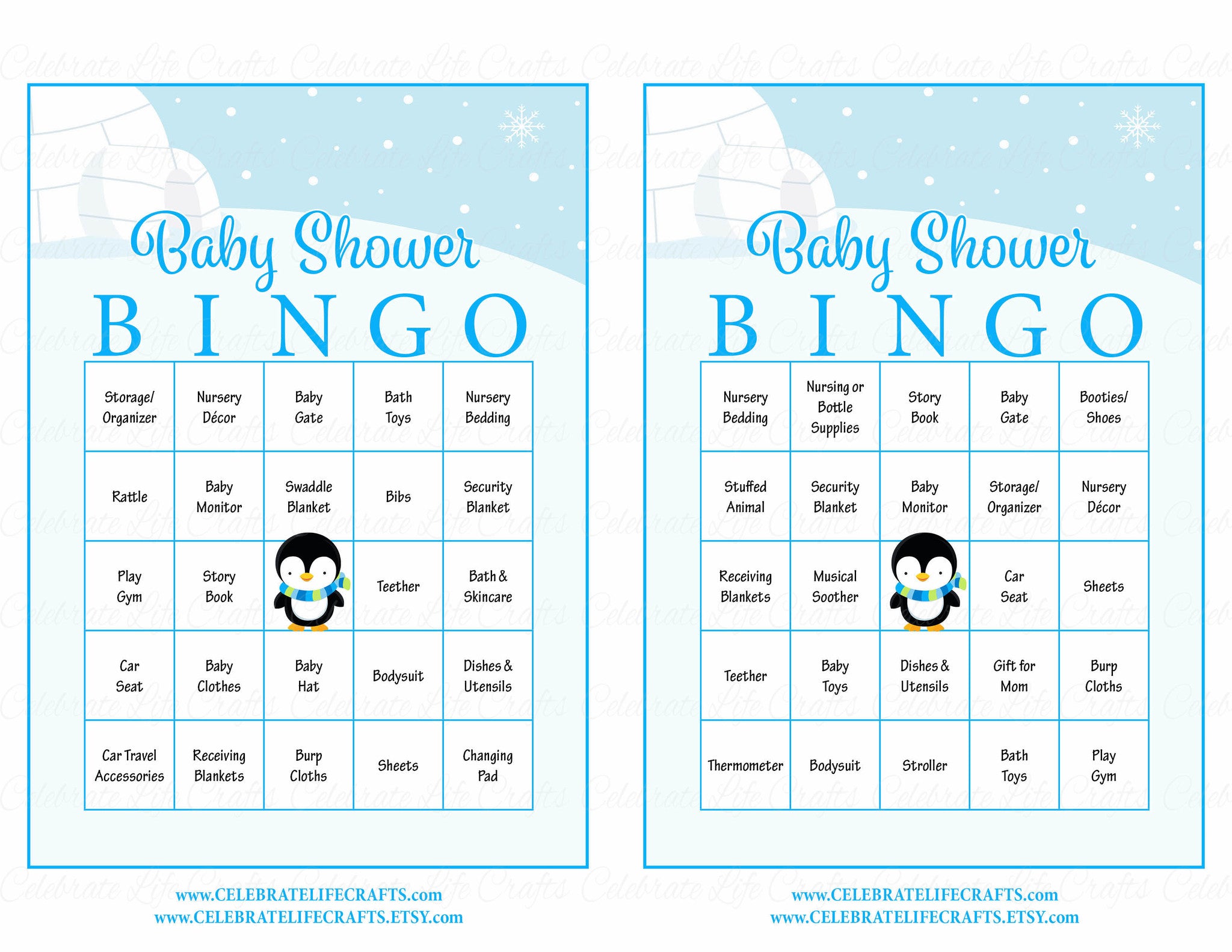 Winter Baby Shower Game Download For Boy Baby Bingo Celebrate Life Crafts