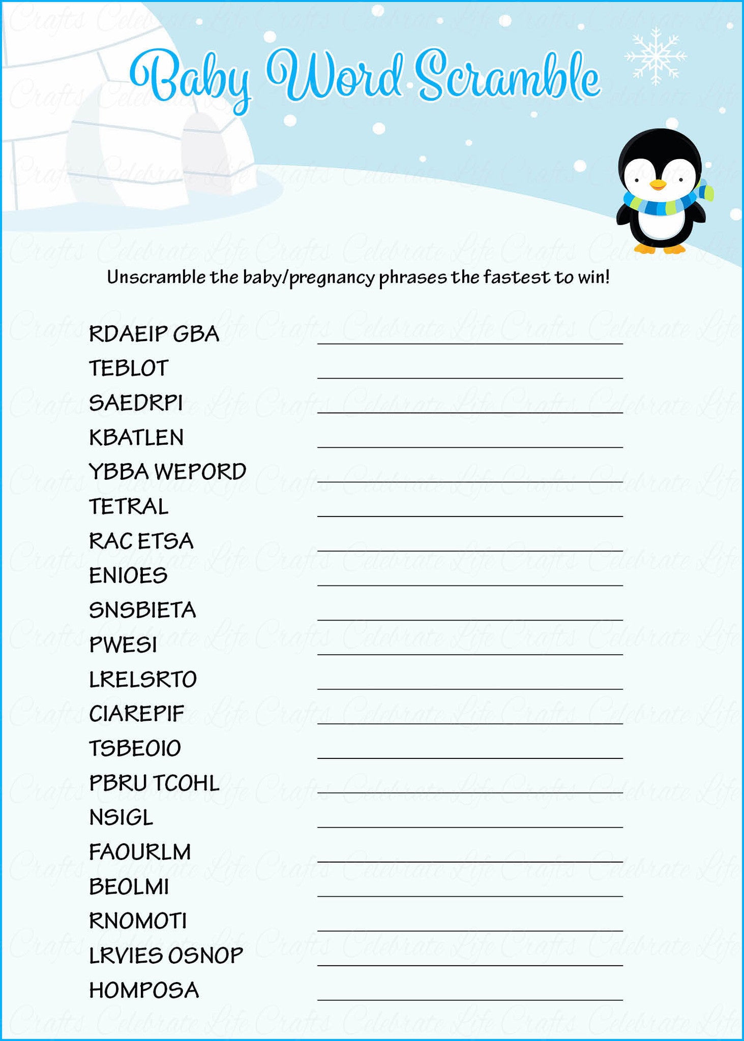 Juegos Baby Shower Para Imprimir PDF