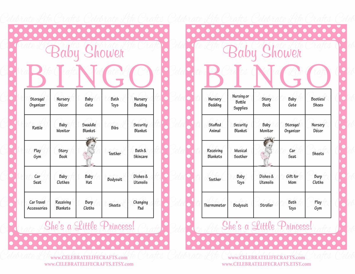 Princess Baby Shower Game Download For Girl Baby Bingo Celebrate 