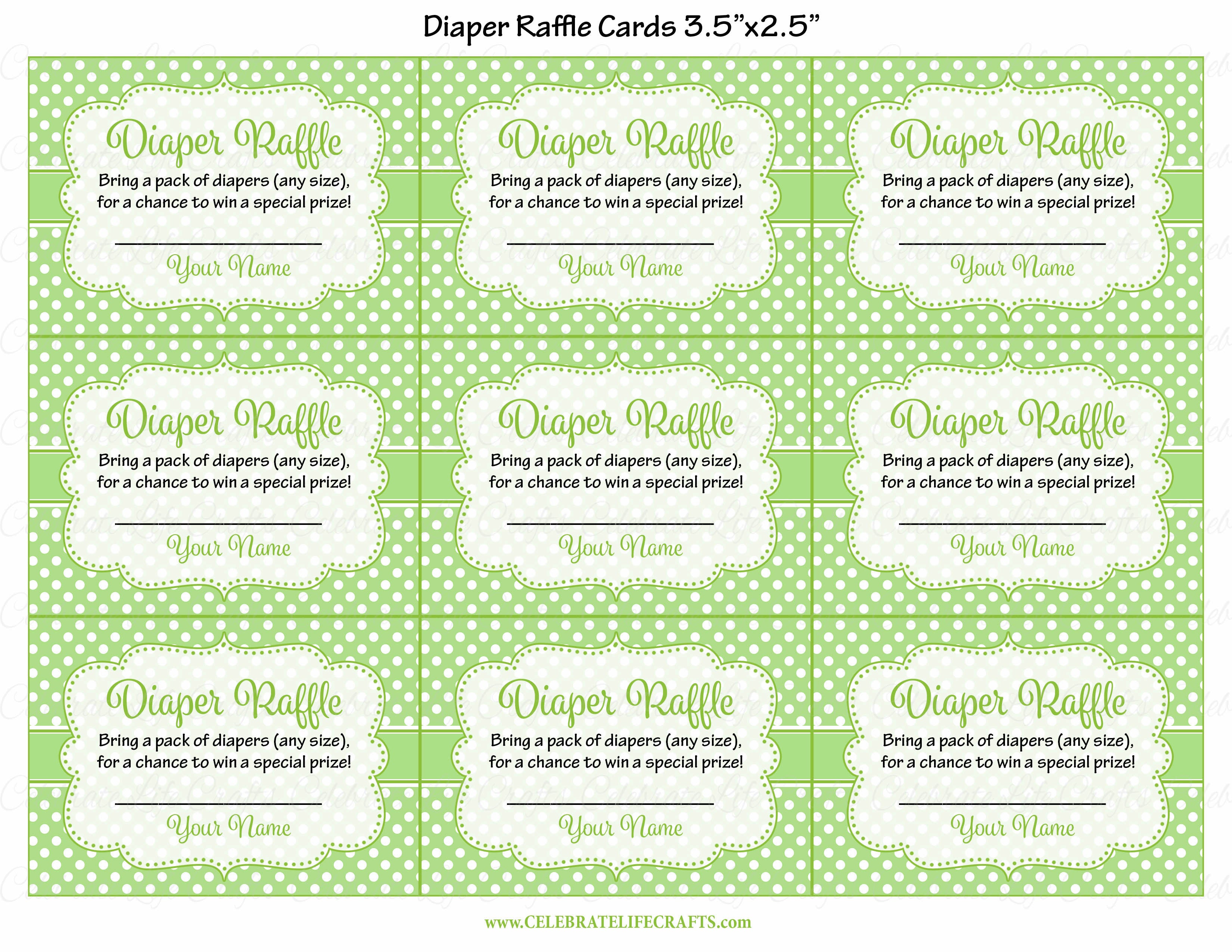 diaper raffle tickets