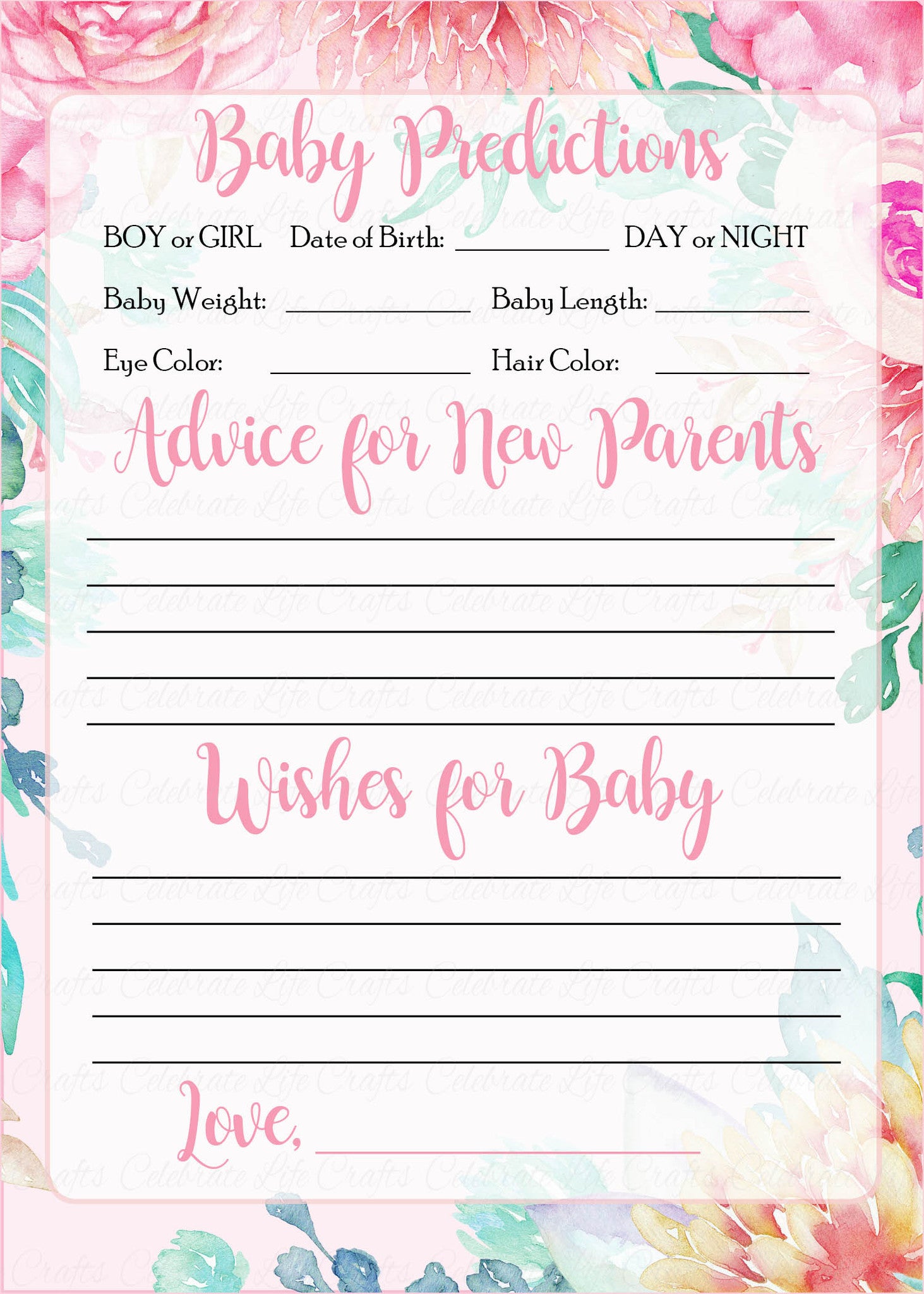 prediction-advice-baby-shower-activity-spring-baby-shower-theme-for