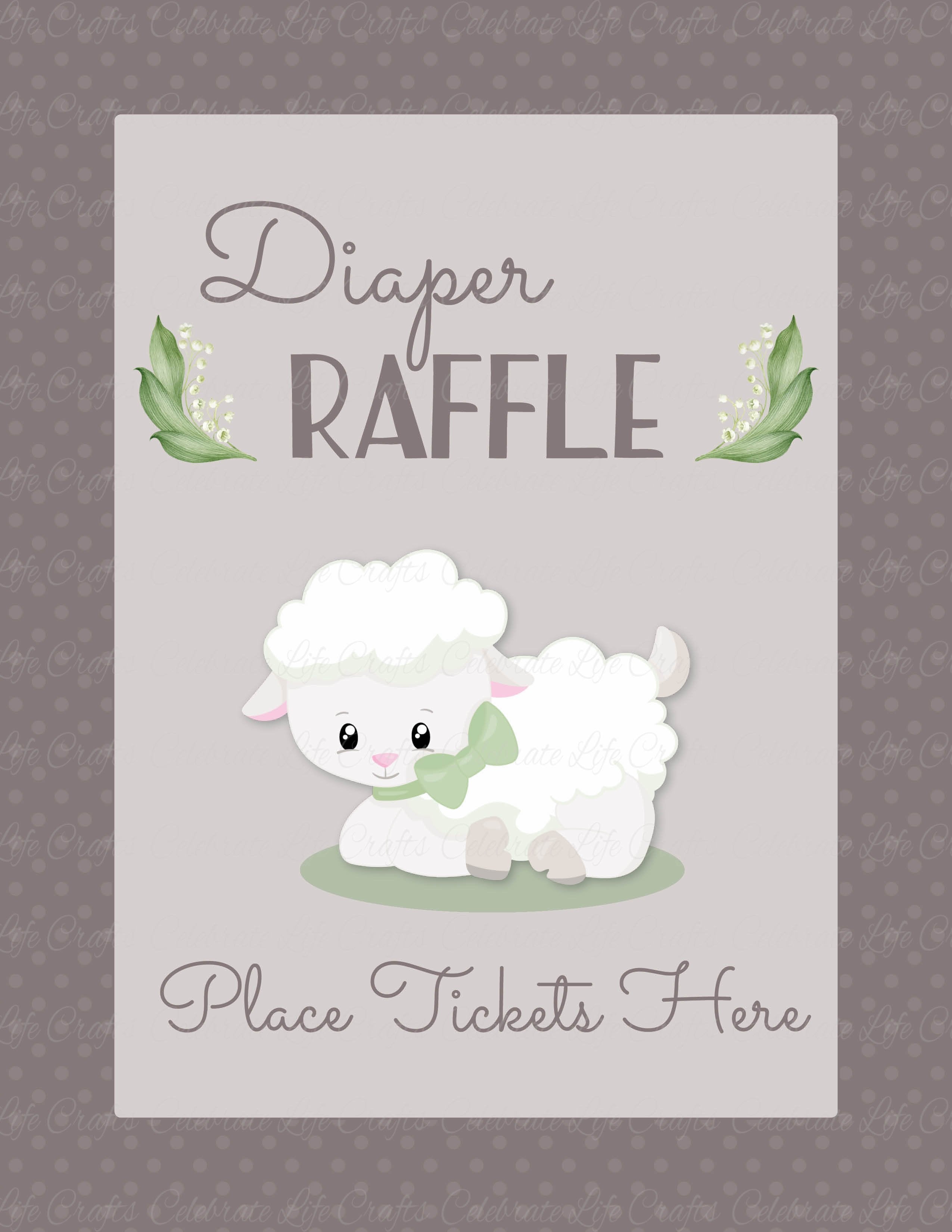 Diaper Raffle Tickets For Baby Shower Lamb Baby Shower Theme Celebrate Life Crafts