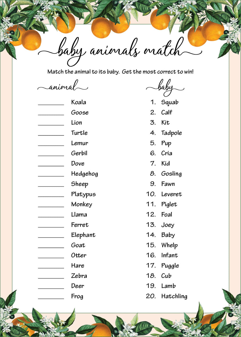 buffalo plaid baby animal matching game