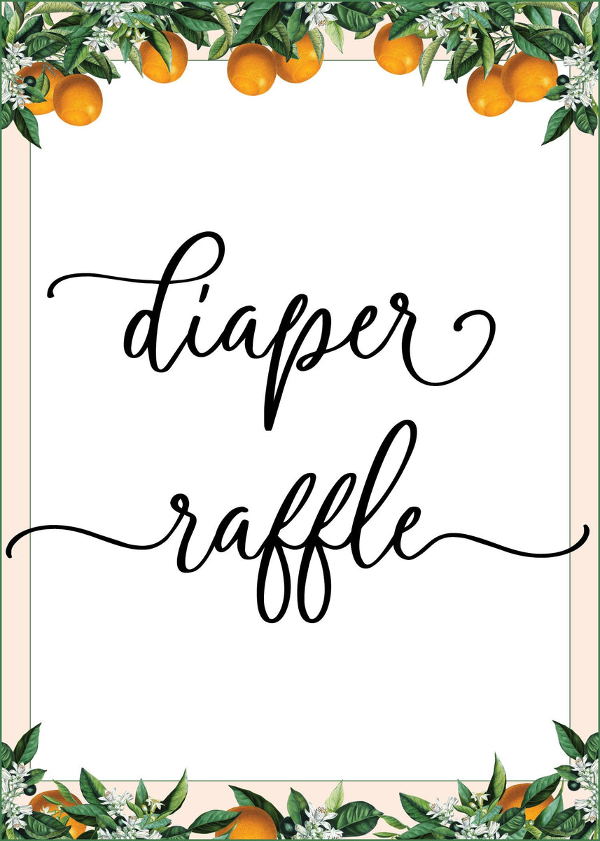 Diaper Raffle Sign Printable