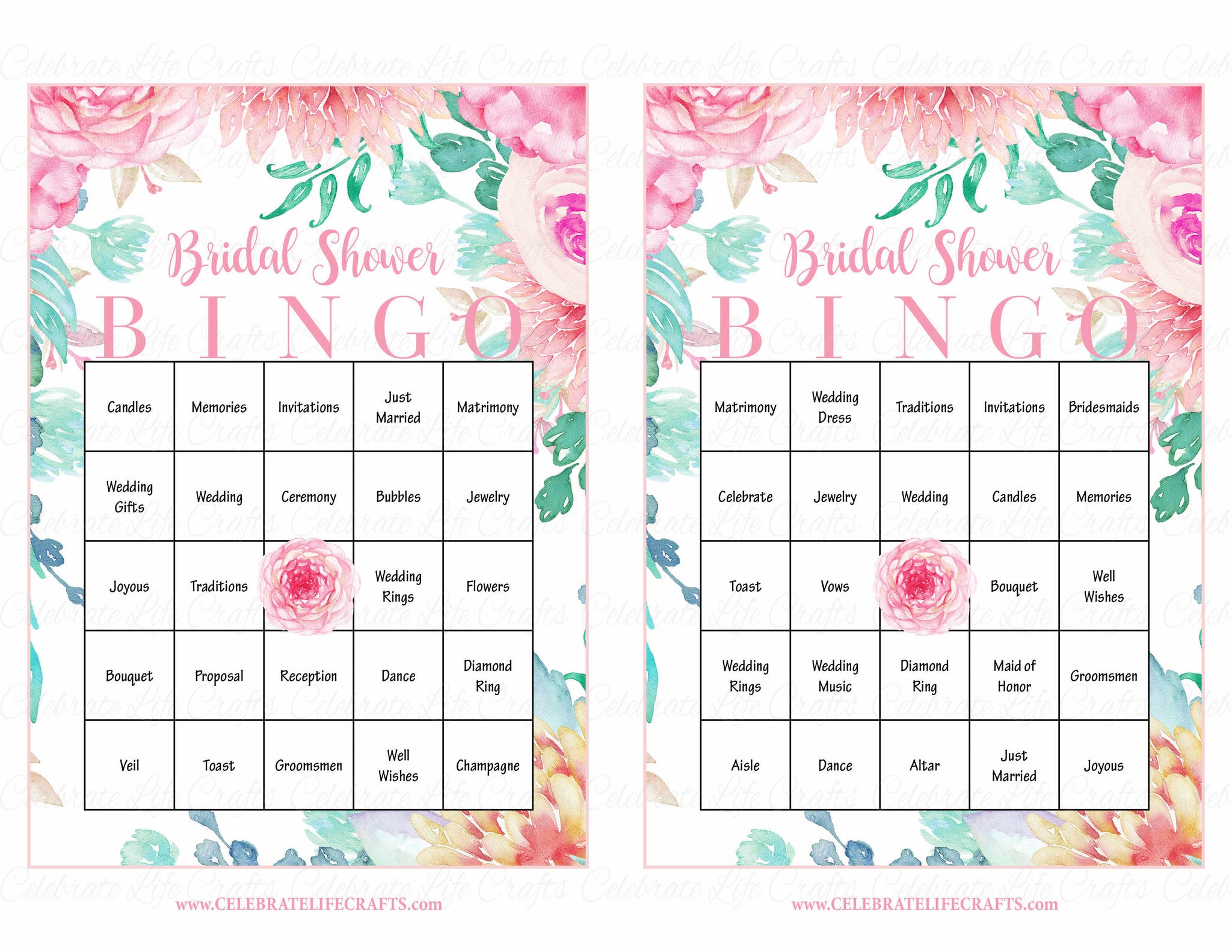 Free Printable Bridal Shower Bingo