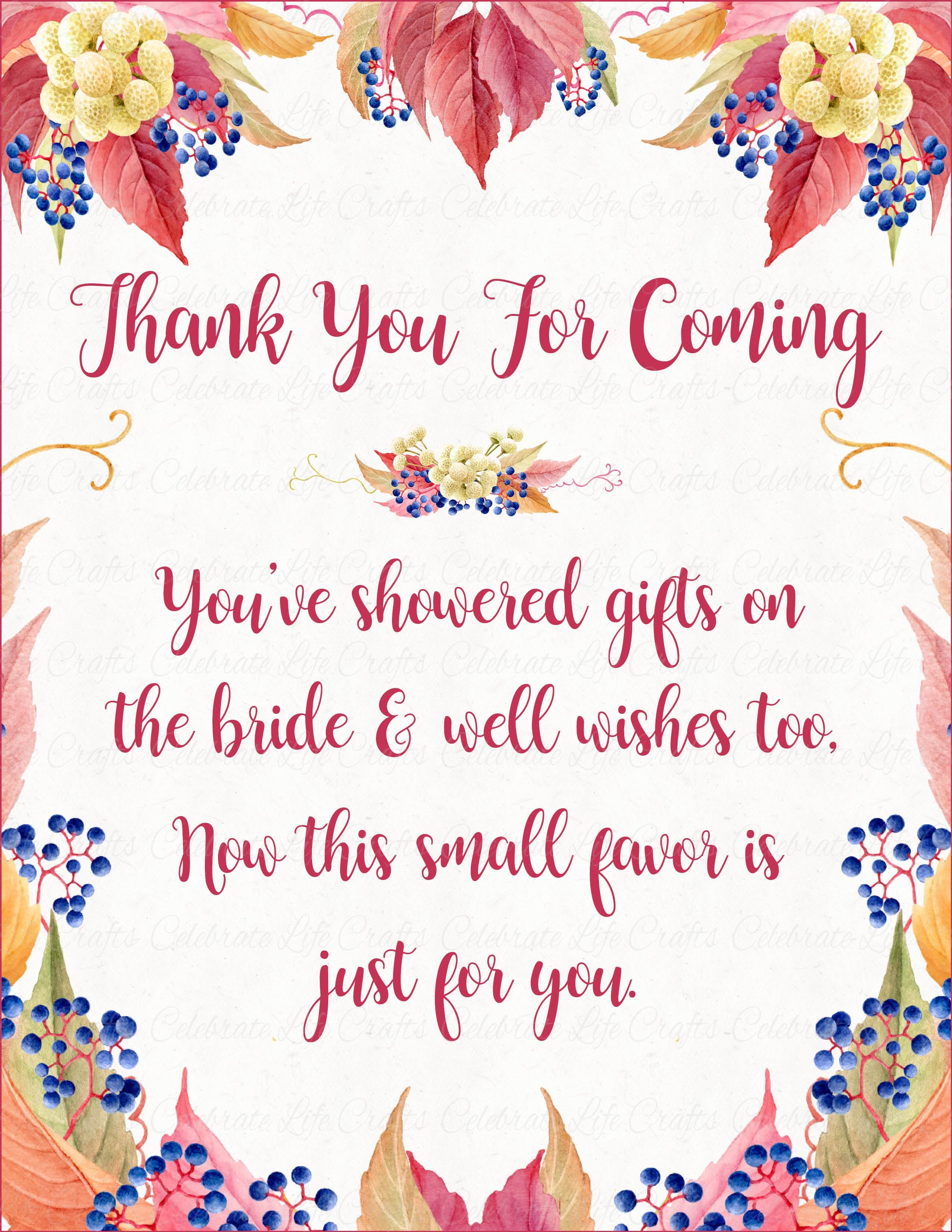 Baby Shower Thank You Poem